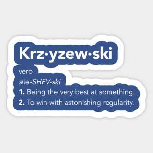 Krzyzewski Sticker